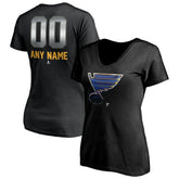 NHL St. Louis Blues Women's Personalized Midnight Mascot Logo V-Neck T-Shirt