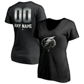 NHL Tampa Bay Lightning Women's Personalized Midnight Mascot Logo V-Neck T-Shirt