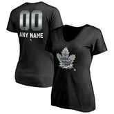NHL Toronto Maple Leafs Women's Personalized Midnight Mascot Logo V-Neck T-Shirt