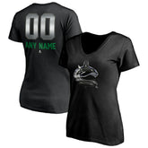 NHL Vancouver Canucks Women's Personalized Midnight Mascot Logo V-Neck T-Shirt
