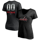 NHL Washington Capitals Women's Personalized Midnight Mascot Logo V-Neck T-Shirt
