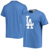 Royal Los Angeles Dodgers Homage Hand-Drawn Logo Tri-Blend T-Shirt
