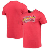 Heather Red St. Louis Cardinals Homage Hand-Drawn Logo Tri-Blend T-Shirt