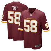 Shaka Toney Washington Football Team Game Jersey - Washington Commanders Jerseys
