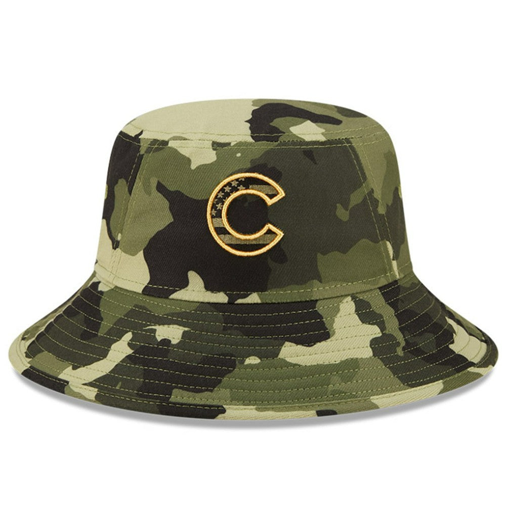 Camo Chicago Cubs New Era 2022 Armed Forces Day Bucket Hat