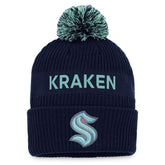 NHL Seattle Kraken Fanatics 2022 NHL Draft Authentic Pro Cuffed Knit Hat with Pom