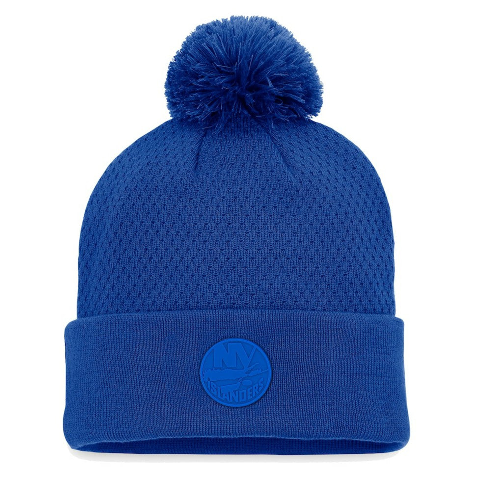 NHL New York Islanders Fanatics Women's Authentic Pro Road Cuffed Knit Hat with Pom
