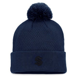 NHL Seattle Kraken Fanatics Women's Authentic Pro Road Cuffed Knit Hat with Pom