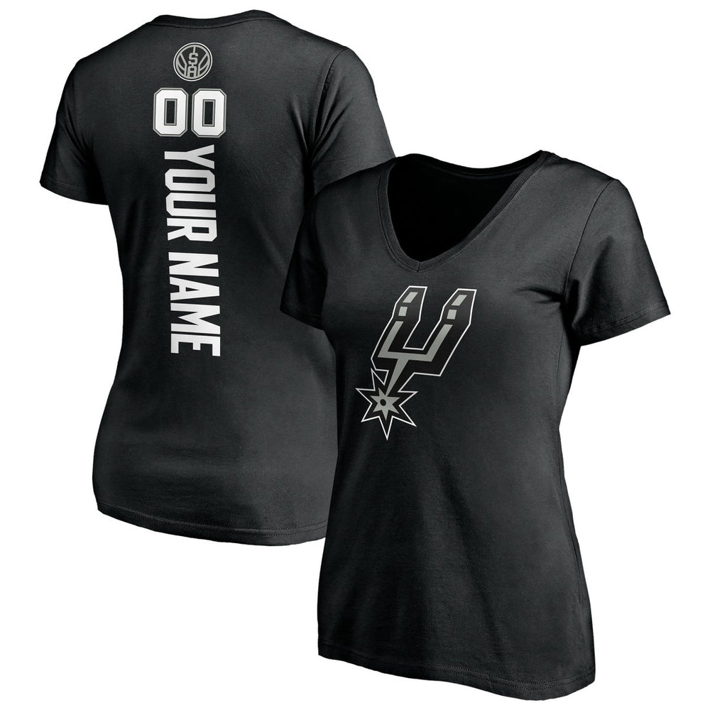 San Antonio Spurs Women's Personalized Playmaker Team V-Neck T-Shirt