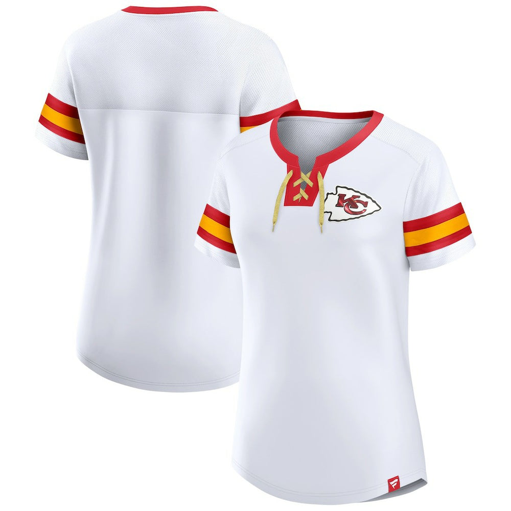 Women's Sunday Best Lace-Up T-Shirt - Kansas City Chiefs T-shirts