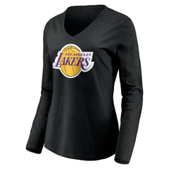 LeBron James Los Angeles Lakers Women's #6 Playmaker Name & Number Long Sleeve V-Neck T-Shirt