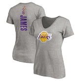 LeBron James Los Angeles Lakers Women's #6 Playmaker Name & Number V-Neck T-Shirt