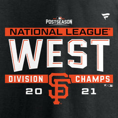 Black San Francisco Giants Fanatics 2021 NL West Division Champions Locker Room T-Shirt