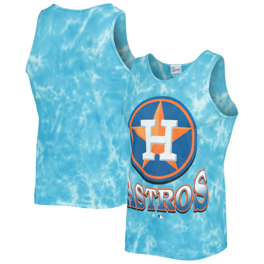 Blue Houston Astros '47 Big Leaguer Tubular Tie-Dye Tank Top