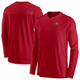 Sideline Coach Chevron Lock Up Long Sleeve V-Neck Performance T-Shirt - Tampa Bay Buccaneers T-shirts
