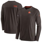 Sideline Coach Chevron Lock Up Long Sleeve V-Neck Performance T-Shirt - Cleveland Browns T-shirts