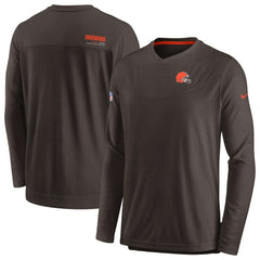 Sideline Coach Chevron Lock Up Long Sleeve V-Neck Performance T-Shirt - Cleveland Browns T-shirts