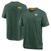 Sideline Coach Chevron Lock Up Logo V-Neck Performance T-Shirt - Green Bay Packers T-shirts