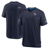 Sideline Coach Chevron Lock Up Logo V-Neck Performance T-Shirt - Tennessee Titans T-shirts