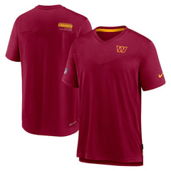 Sideline Coach Chevron Lock Up Logo V-Neck Performance T-Shirt - Washington Commanders T-shirts