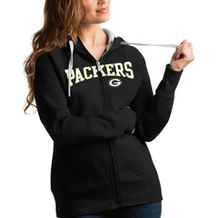 Antigua Women's Wordmark Victory Full-Zip Hoodie - Green Bay Packers Hoodies
