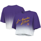 Los Angeles Lakers Majestic Threads Women's Dirty Dribble Tri-Blend Cropped T-Shirt
