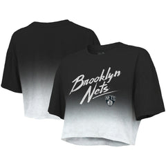 Brooklyn Nets Majestic Threads Women's Dirty Dribble Tri-Blend Cropped T-Shirt