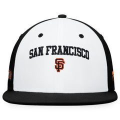 White/Black San Francisco Giants Fanatics Iconic Color Blocked Fitted Hat