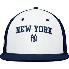 White/Navy New York Yankees Fanatics Iconic Color Blocked Fitted Hat