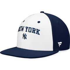 White/Navy New York Yankees Fanatics Iconic Color Blocked Fitted Hat