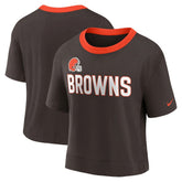 Women's High Hip Fashion Cropped Top - Cleveland Browns Tops