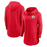 Women's Minimal Statement Lightweight Raglan Funnel Neck Pullover Hoodie - Kansas City Chiefs Hoodies