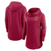Women's Minimal Statement Lightweight Raglan Funnel Neck Pullover Hoodie - Washington Commanders Hoodies