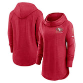 Women's Minimal Statement Lightweight Raglan Funnel Neck Pullover Hoodie - San Francisco 49ers Hoodies