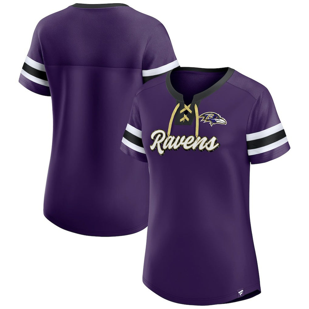 Women's Original State Lace-Up T-Shirt - Baltimore Ravens T-shirts