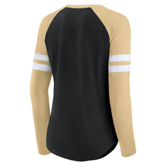 Women's True to Form Raglan Lace-Up V-Neck Long Sleeve T-Shirt - New Orleans Saints T-shirts