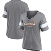 Women's Give It All Half-Sleeve Tri-Blend V-Neck T-Shirt - Cleveland Browns T-shirts