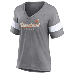 Women's Give It All Half-Sleeve Tri-Blend V-Neck T-Shirt - Cleveland Browns T-shirts