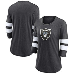 Women's Primary Logo 3/4 Sleeve Scoop Neck T-Shirt - Las Vegas Raiders T-shirts