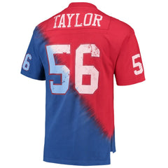 Lawrence Taylor Retired Player Name & Number Diagonal Tie-Dye V-Neck T-Shirt - New York Giants T-shirts