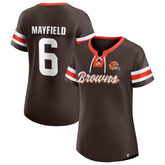 Baker Mayfield Women's Athena Name & Number Notch Neck T-Shirt - Cleveland Browns T-shirts