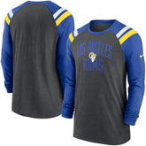 Tri-Blend Raglan Athletic Long Sleeve Fashion T-Shirt - Los Angeles Rams T-shirts
