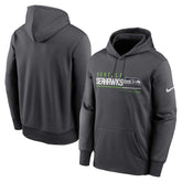 Prime Logo Name Split Pullover Hoodie - Seattle Seahawks Hoodies
