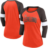 Women's Football Pride Slub 3/4 Raglan Sleeve T-Shirt - Cleveland Browns T-shirts
