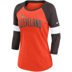 Women's Football Pride Slub 3/4 Raglan Sleeve T-Shirt - Cleveland Browns T-shirts