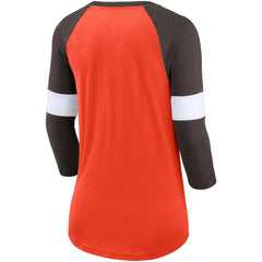 Women's Football Pride Slub 3/4 Raglan Sleeve T-Shirt - Cleveland Browns T-shirts