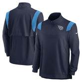 Sideline Coach Chevron Lockup Quarter-Zip Long Sleeve Top - Tennessee Titans Tops