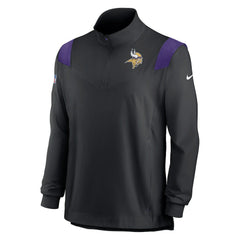 Sideline Coach Chevron Lockup Quarter-Zip Long Sleeve Top - Minnesota Vikings Tops