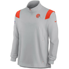 Sideline Coach Chevron Lockup Quarter-Zip Long Sleeve Top - Cleveland Browns Tops