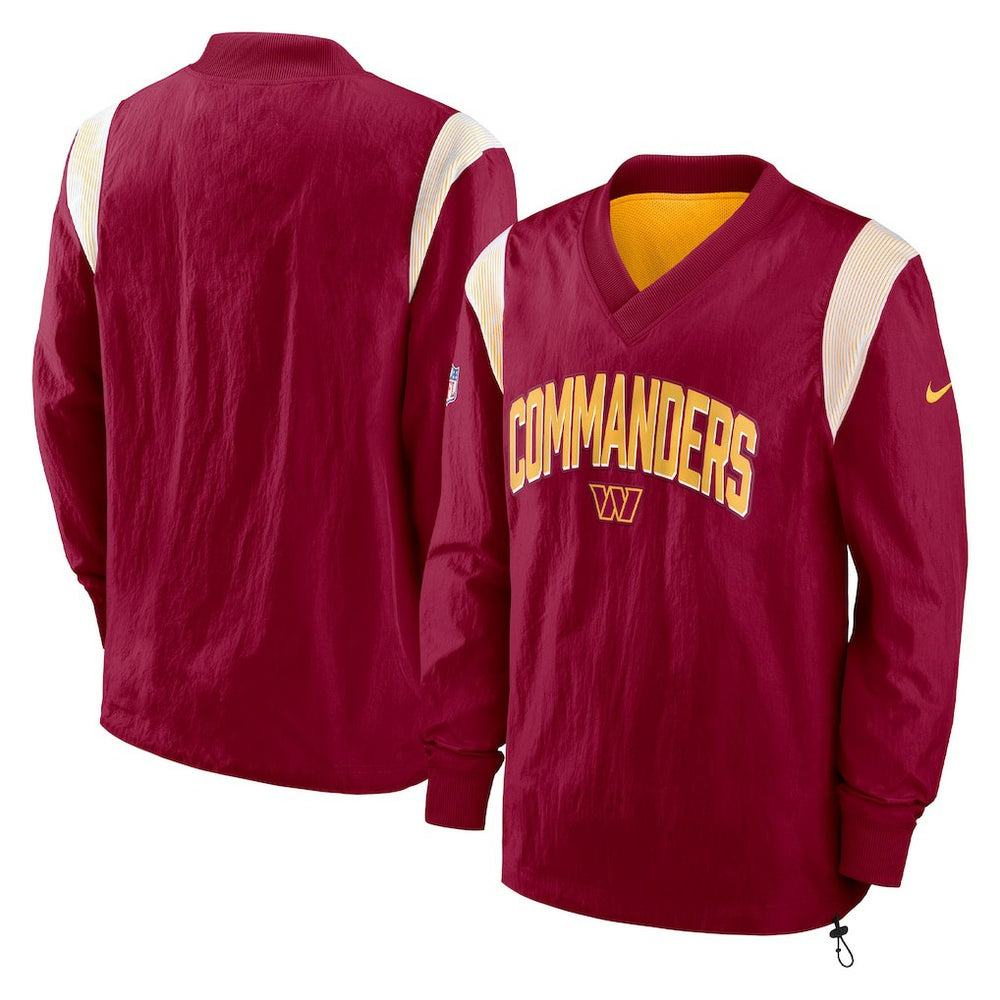 Sideline Athletic Stack V-Neck Pullover Windshirt Jacket - Washington Commanders Pullover